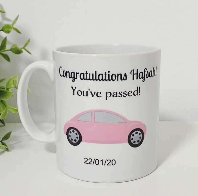 Hiba.Gifts, Hiba Gifts, Personalised Mug, Congratulations on passing your driving text Mug