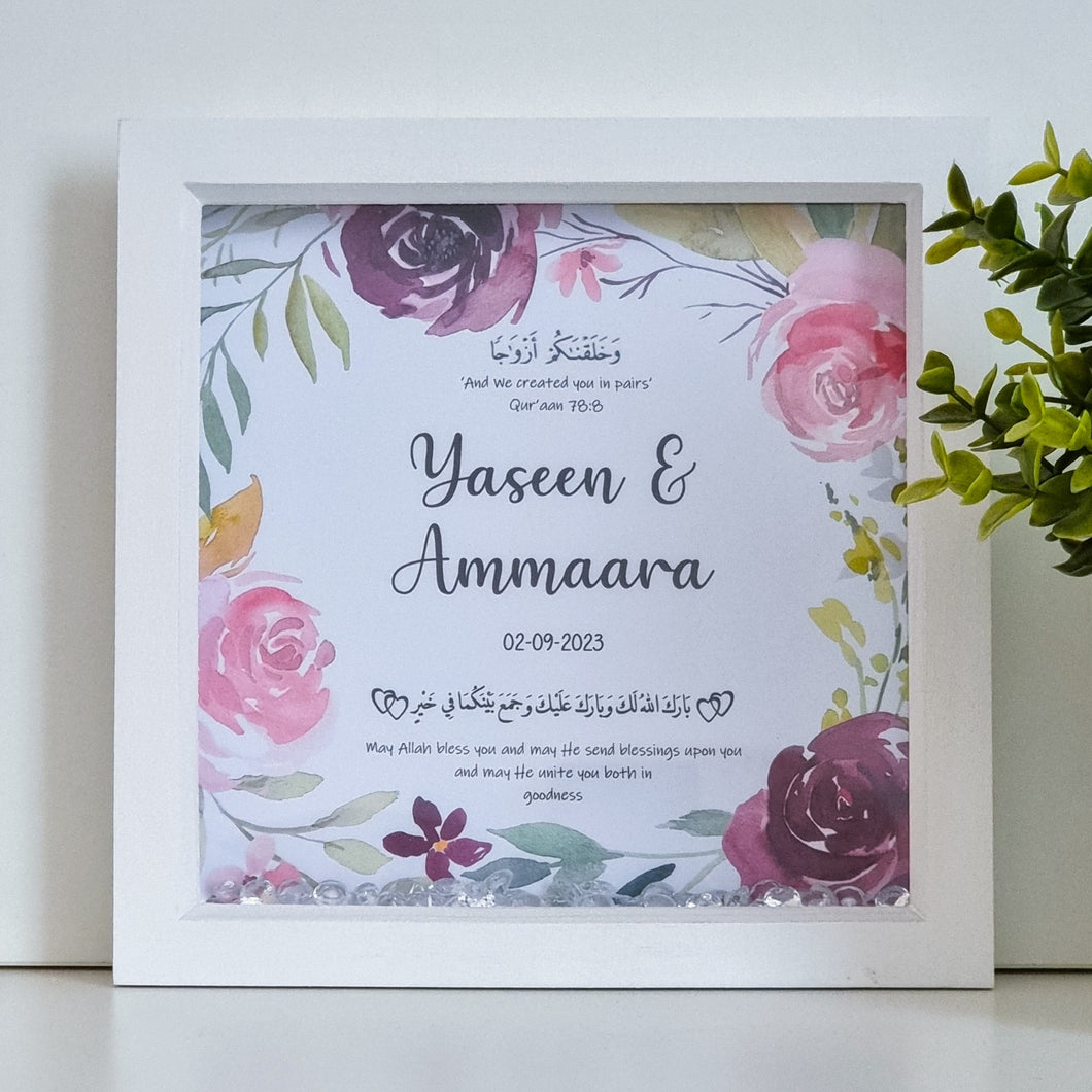 Plum Rose Wedding Frame