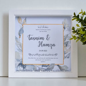 Grey and Gold Wedding Frame