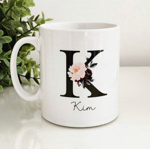 Floral Initial Mug