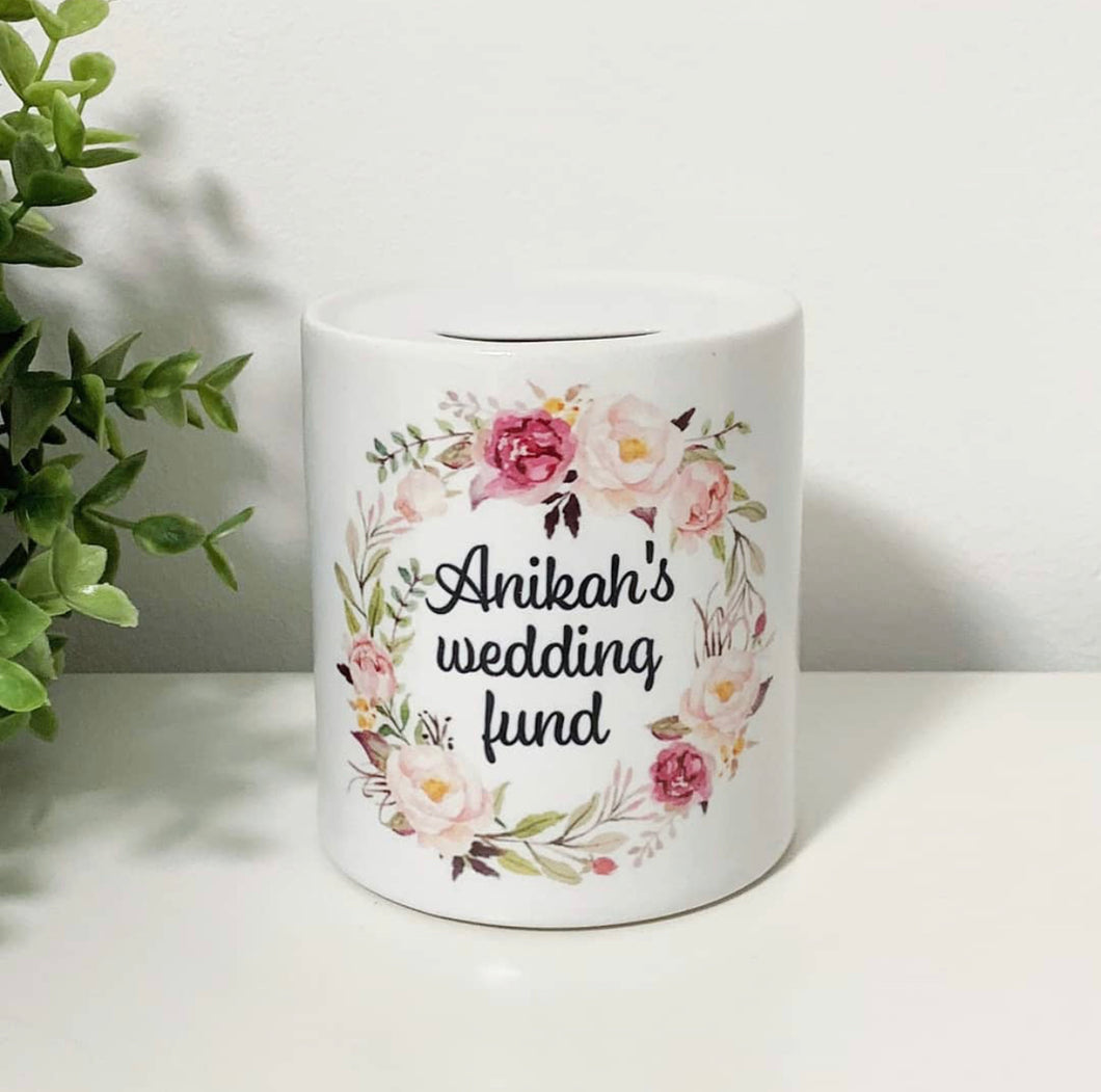 Floral Wedding Fund Money Box